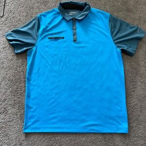 Nike Golf Tour Performance Dri-Fit‎ Polo Shirt Mens XL Blue Gray Athletic